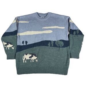 Adam Freak High Street Fashion Cow Pasture Knit Sweater Size Large